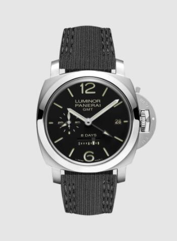 Panerai Luminor 8 Days GMT 44mm Replica Watch PAM00233 RECYCLED PET BLACK